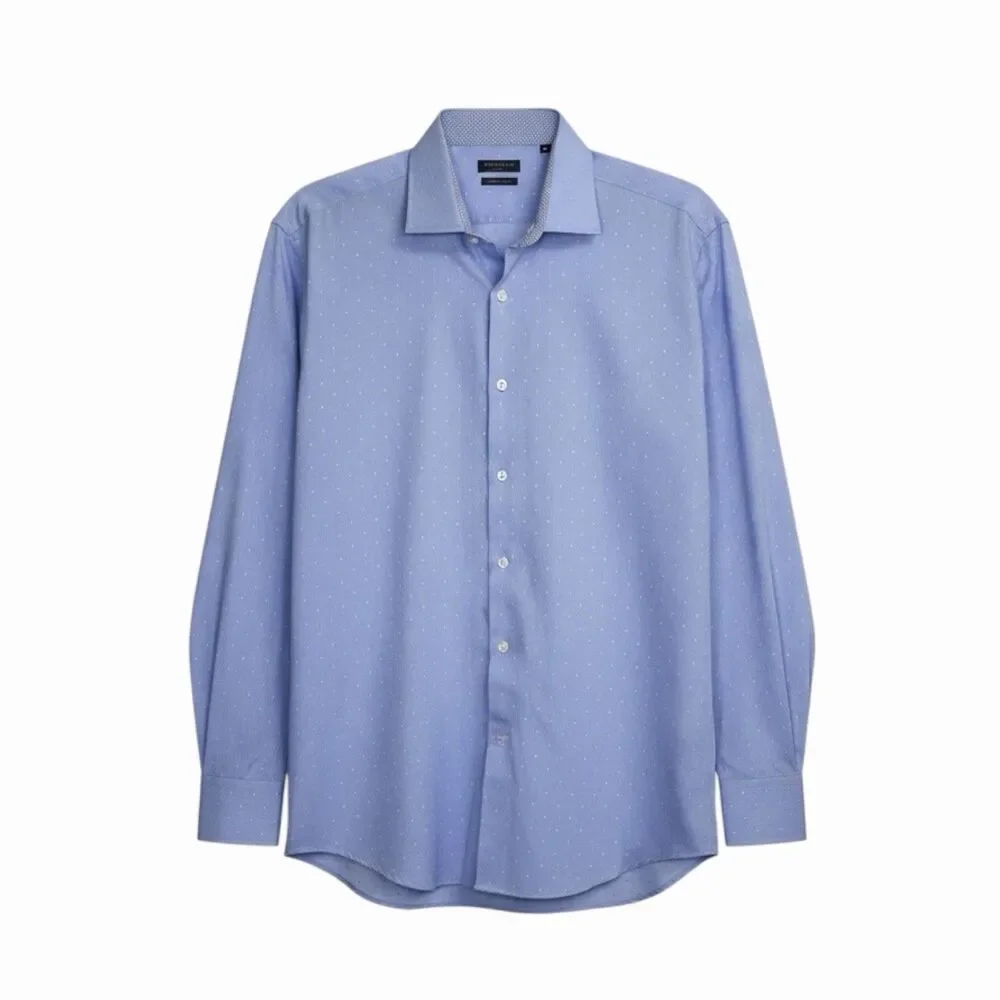 TailorByrd Non Iron Trim Fit Mens Dress Shirt Button Down Blue 16.5 34 35